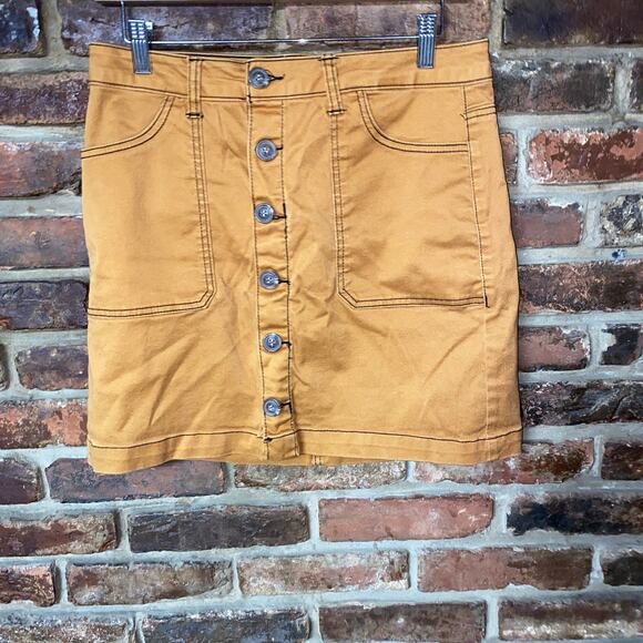 Kensie Dresses & Skirts - Kensie Rust Brown Button Front Mini Skirt Women's Size 10/30